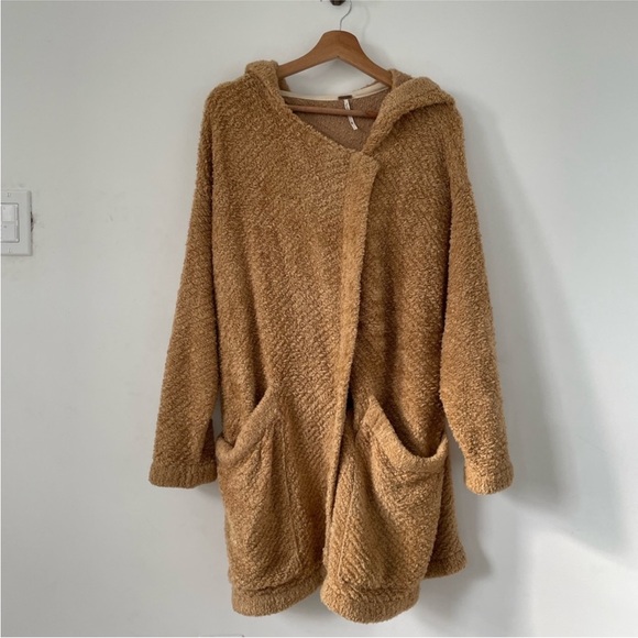 Free People Brown Warm Wishes
Hooded Sweater Teddy Jacket Cardigan - Picture 7 of 9